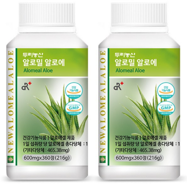 쾌변봤다 알로밀 알로에 360정 총3개월분, 216g, 2개