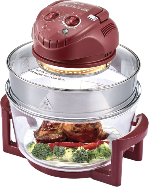 대우 광파오븐(레드와인) 할로겐램프 12L 확장링 18L 컨벡션 훈제기 광파 오븐