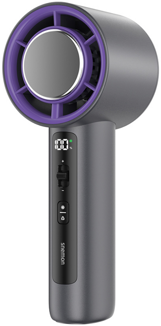 스네몬 휴대용 미니 손 선풍기 에어컨 고속 BLDC 100단 대용량배터리 손풍기, 쿨그레이