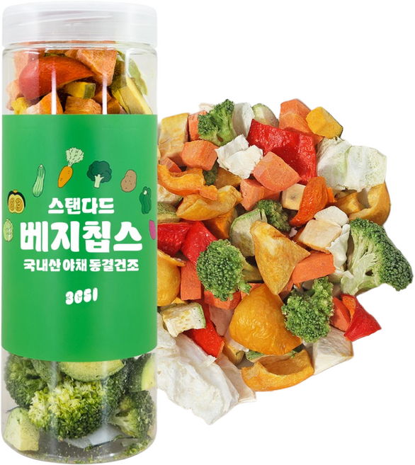3651 스탠다드 국내산 강아지 베지칩스 야채 동결건조 60g, 1개