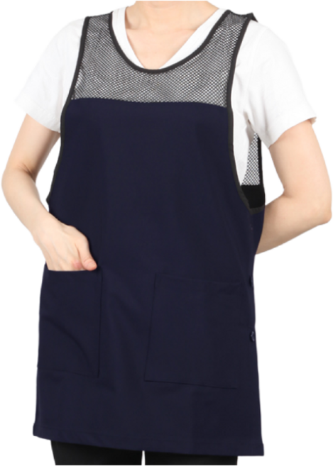 요양보호사 요양원 재활병원 복지센터 식당 원피스 앞치마 망사 메쉬 여름 가볍고 얇은 옆트임 단체 문구 로고 인쇄 자수, LA58 진곤색검정L, 1개