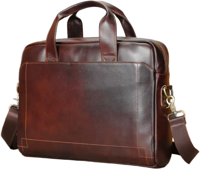 BaisuiTots 소가죽 노트북 가방 남성 고급스러운 소가죽 토트백 15.6인치, A-Deep brown, 390*270*70cm, 1개