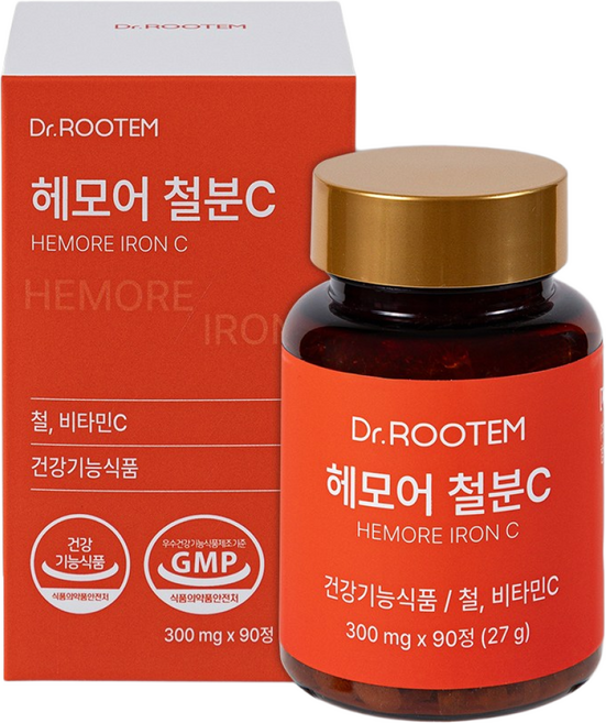 닥터루템 헤모어 철분 빈혈 비헴철 철분제, 1개, 90정