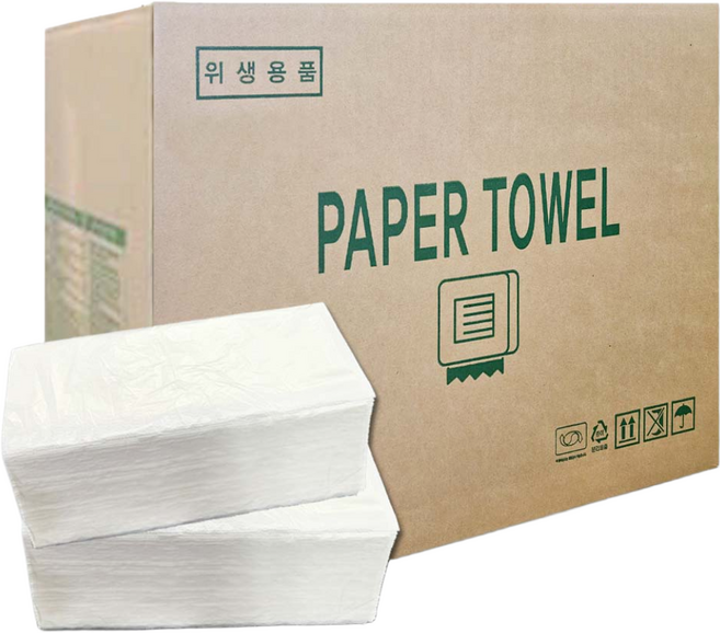 네모 핸드타월_프리미엄 2겹_쳔연펄프원단_5천매_(넓은 사이즈), 1세트, 5000매