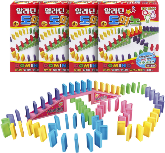 국산 유아 도미노 장난감 집중력 향상 놀이 유치원 단체선물, 4개