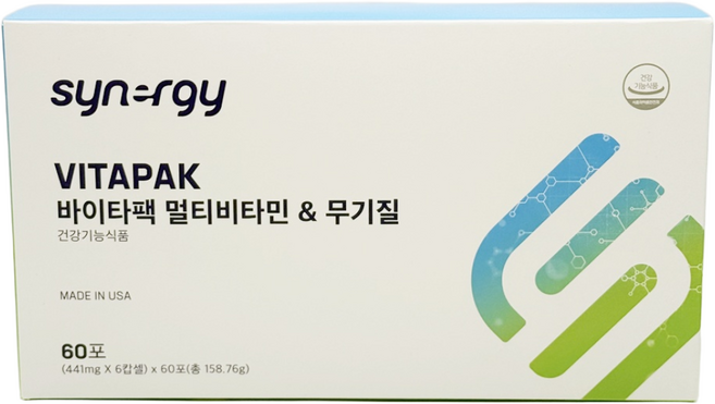 시너지 바이타팩 멀티비타민 무기질, 158.7g, 1개