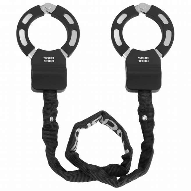 락브로스 킥보드 체인 자물쇠 A3 크롬도금 경량 잠금장치 59.5cm(502g) PP커버 키타입, 1개, 블랙