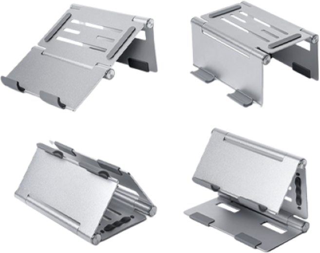 감성공장 휴대용 모바일 태블릿 노트북 멀티 스탠드 거치대 겸용 수직, 실버