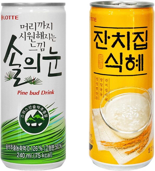 롯데칠성 솔의눈 잔치집 식혜 2종 30캔 세트, 240ml, 1개