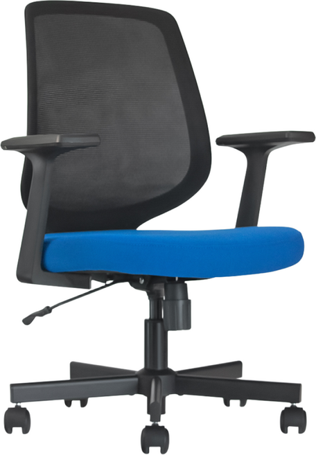 일본정품브랜드 OFFICE . STAR SMALL 사무용 의자 회의실용 학생용 컴퓨터 메쉬 체어, 흑색 + 흑색 + 청색