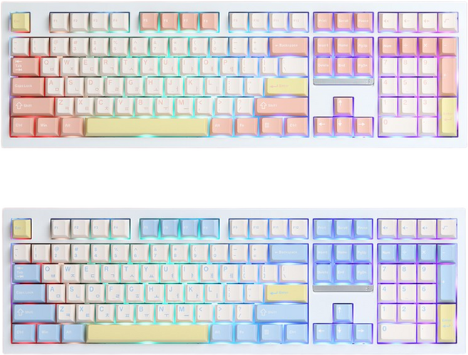 SPM PL108W 목새 유무선 기계식 키보드 (마우스패드 포함), 제조사축, PL108W 목새 (정품), 베이비 블루+마우스패드