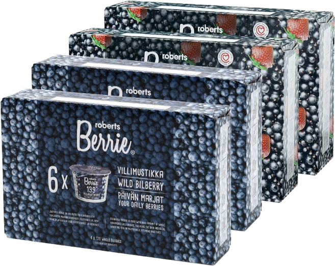 [로버츠베리에] 야생 빌베리 100ml X 6개입(2세트) + 야생 블랙커런트&스트로베리 100ml X 6개입(2세트) /과실주스/원액/주스