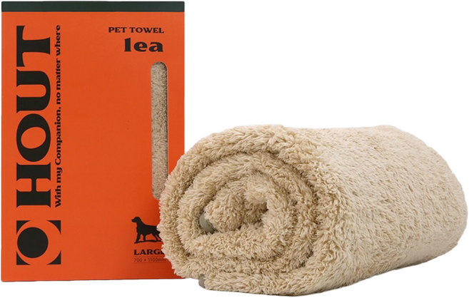 하웃 펫타올 강아지 고양이 목욕 수건 L size 2종, L 베이지, 1개