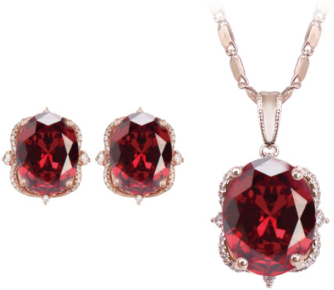 [혜성주얼리] 줄리아 피죤블러드 루비 귀걸이 목걸이 2종