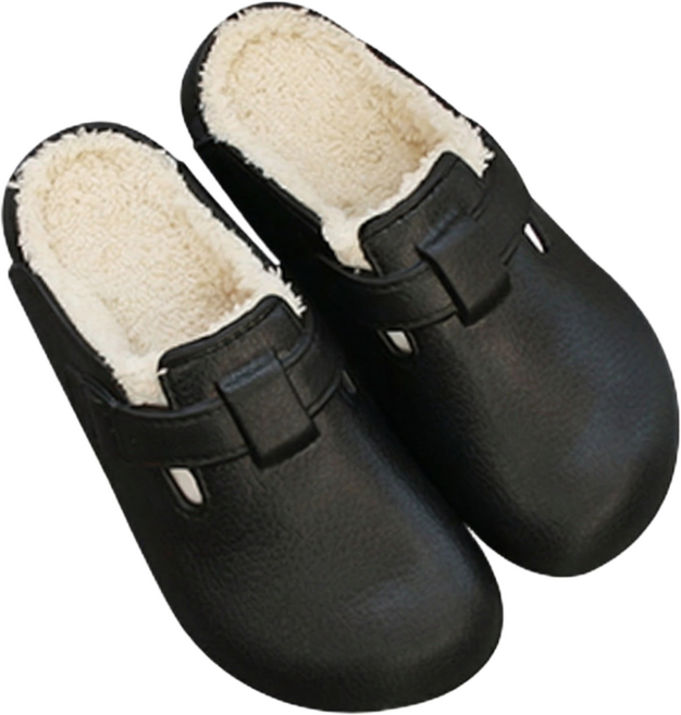 남녀 공용 방한 모직 슬리퍼방수 보온 블랙/브라운