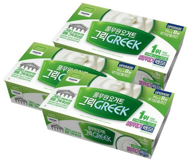 풀무원다논 그릭요거트 무가당 플레인 90g x 24