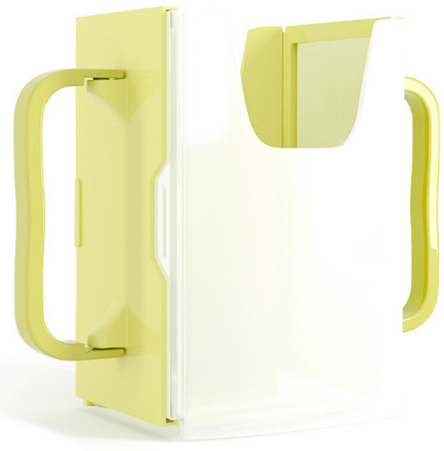 르메이어 아기 우유 팩 사이즈 조절 유아 보조 컵 홀더 클립, 옐로, 1개