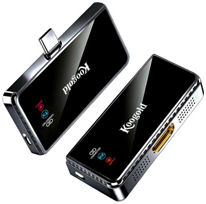 Koogold 5G USB C 송신기 및 수신기 무선 HDMI 송수신기 비디오 익스텐더 1080P@60Hz 최대 전송 거리 30미터, 1개, TX1 RX1