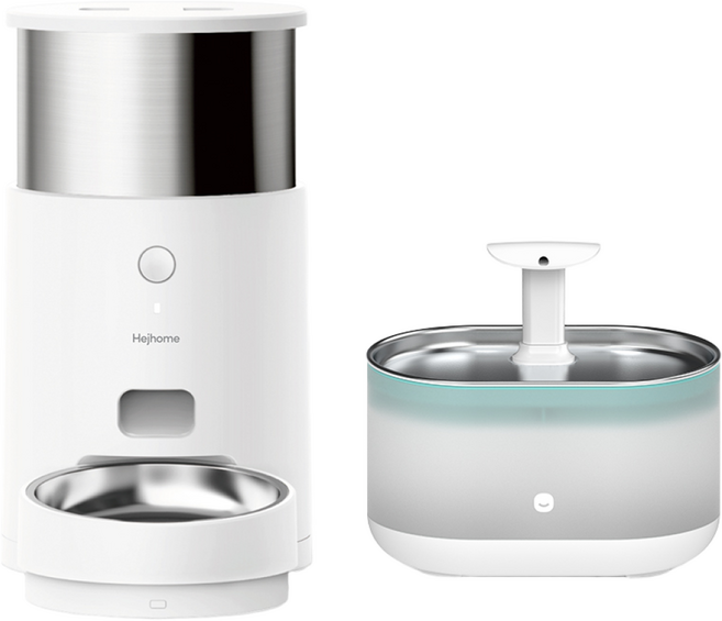 헤이홈 강아지 고양이 스마트 펫 자동 급식기 CARE + 급수기 물그릇 밥그릇 정수기 세트