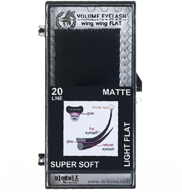 미앤비즈 윙윙 초경량 속눈썹 플랫모 JC컬 C컬 CC컬 전문가타입 셀프속눈썹, 1개, C컬/0.15/8~13mm믹스