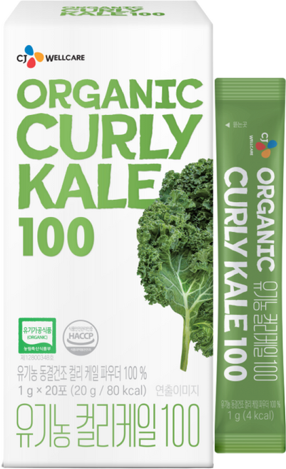 CJ 유기농 컬리케일 100 20포, 20g, 1개