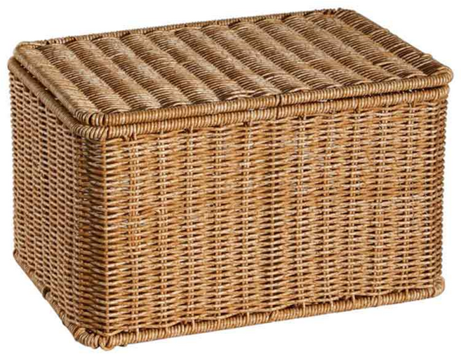 코드86 사각 라탄바구니 정리함 뚜껑 일반형, 중, 1개