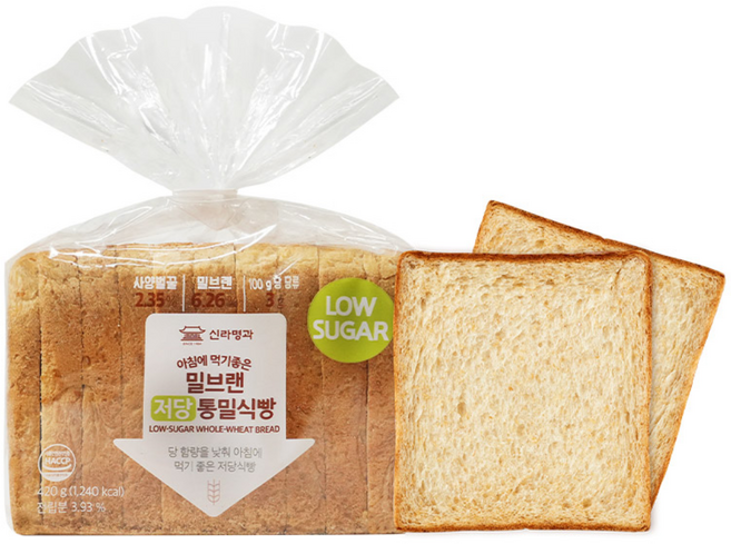 신라명과 밀브랜 저당 통밀식빵, 420g, 1개