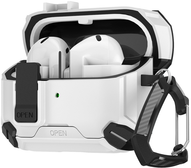 투에이비 갤럭시 버즈 아머드 락 케이스, 블랙 화이트, 버즈3/버즈3 Pro