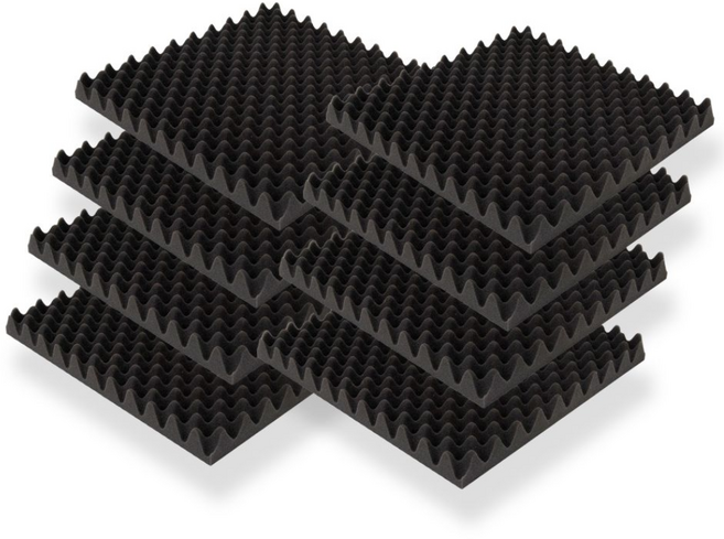 폼라이프 접착 난연 계란판 방음재 방음스펀지 50Tx500x500, 8개, 블랙+접착+난연