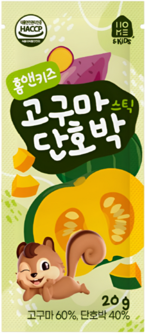 홈앤키즈 고구마 단호박 스틱, 1개, 20g, 단호박맛