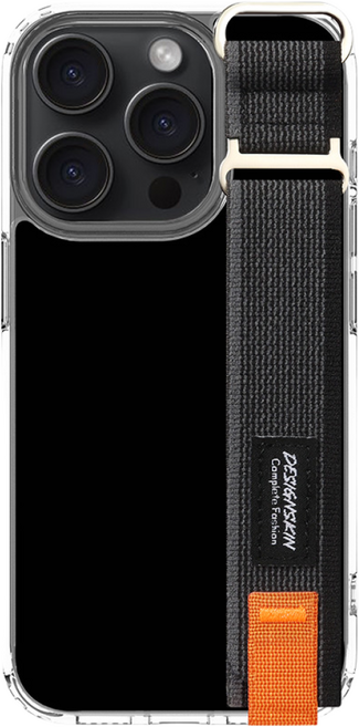 디자인스킨 아이폰 벨크로 스포티 스트랩 ver2 케이스, 1개, 블랙