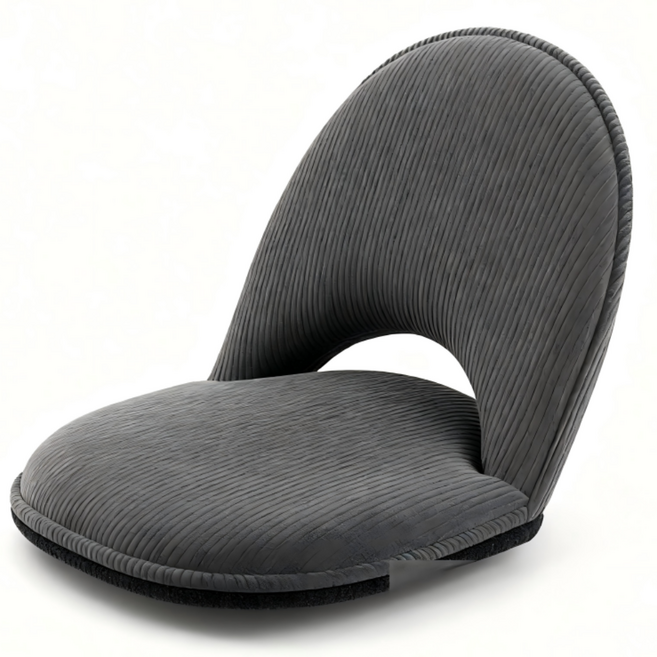 Equator 호텔식 접이식 등받이 좌식의자 5단 각도 조절 5단 각도 조절 회전 등받이 접이식 앉은뱅이 바닥 좌식의자, 진회색, 50*44*50CM