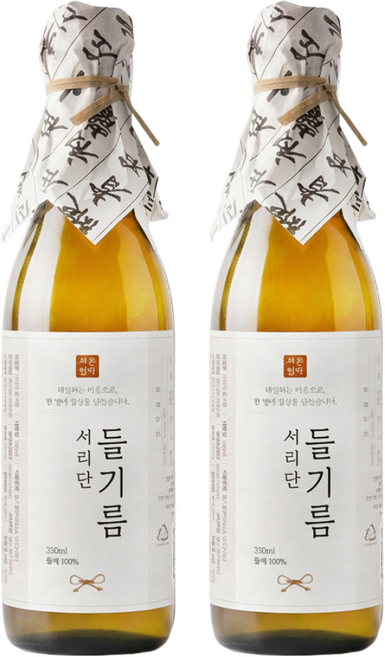 서리단 저온압착 들기름, 2개, 350ml