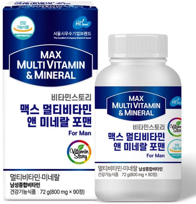 남성용 멀티비타민 미네랄 포맨 남자 종합 비타민 영양제 비타민B군 아연 90정, 2개 - 쿠팡