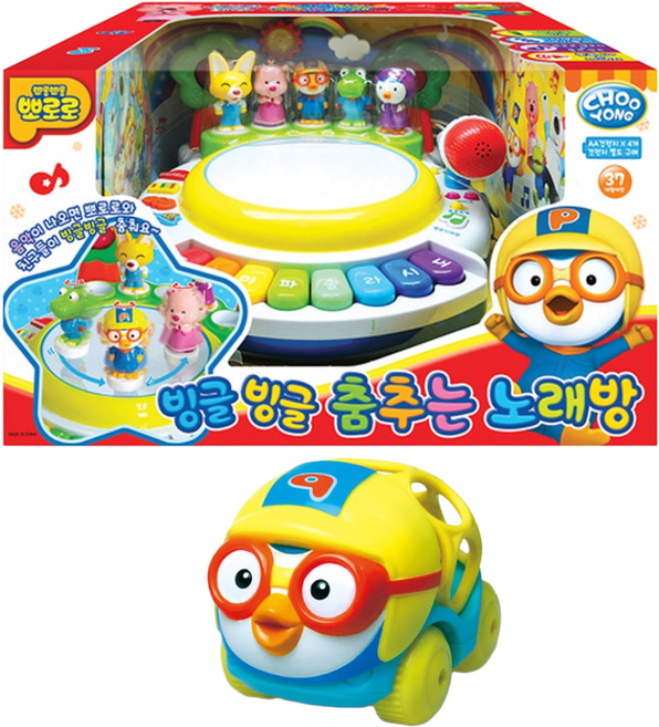 뽀로로 빙글빙글 춤추는 노래방 마이크 장난감, 1개, 혼합색상