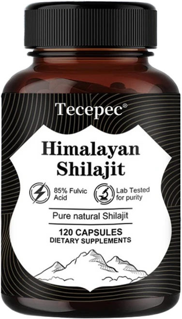 남성과 여성을 위한 순수 히말라야 실라짓 수지 고효능 - 에너지 노화 방지 뇌 기능 및 면역 지원 85+ 미량 미네랄 85% 풀빅산, 120캡슐, 1개, 120정 - 쿠팡