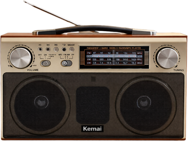 클래식 디자인 1702BT 가정용 휴대용 레트로 라디오 MP3 AM FM SW 단파 블루투스, GRAY, MD-1702BT