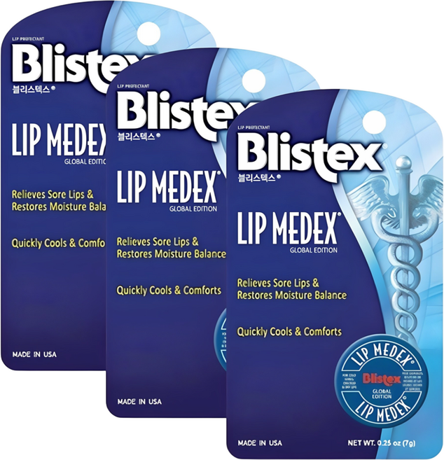 블리스텍스 메덱스 립밤, 7g, 3개