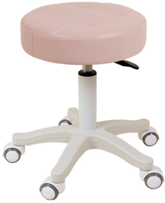 AWC 포그니 바퀴 보조의자 오피스 미용실 병원 바퀴의자 원형 회전 보조 바퀴 의자 원형스툴, 인디핑크, 1개