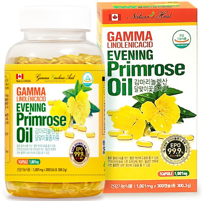 네이처스힐 캐나다직수입 감마리놀렌산 달맞이꽃종자유 (1001mg * 300캡슐) 'Evening Primrose Oil', 300정, 1개