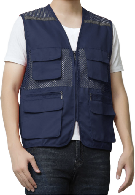 반디온 여름 작업조끼 작업복 망사조끼, 1개, 블루