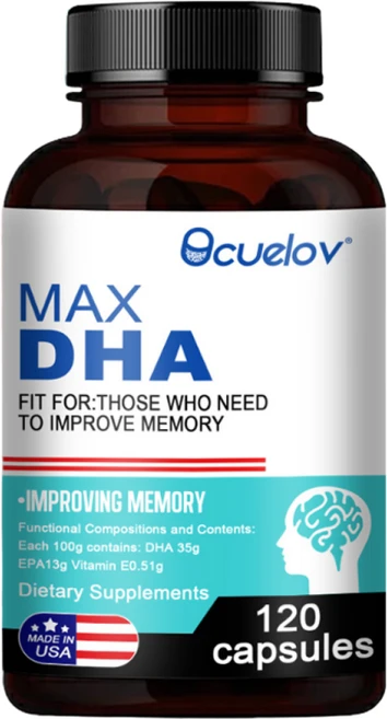 기억력 및 두뇌 부스터 - 집중력 기억력 명확성 - 청소년 및 성인 기억력 향상 Ice Sea Fish Oil 비신경산 DHA 두뇌 보충제, 1개, 120정 - 쿠팡