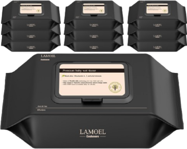 라모엘 물티슈 올리베라 아기물티슈 10팩, 65g, 70개입, 10개