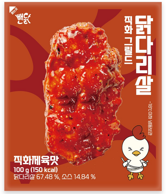 뺀닭 닭다리살 껍질 벗긴 직화그릴드 통닭다리살 직화제육맛, 100g, 30개