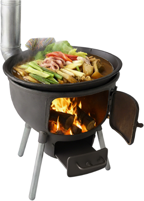 매일상점 레저다모아 드럼통 바베큐 연탄구이 숯불 소각로 가마솥 대용량 대형 바람막이 화덕 삼발, 1세트, 58CM+연통3개+상판링(대가족,야외고정용))