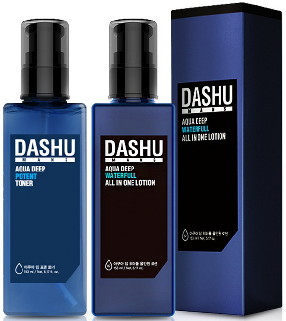 다슈 맨즈 아쿠아 딥 포텐 토너 + 워터풀 올인원 로션 세트, 1세트