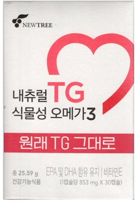뉴트리 내츄럴 TG 식물성 오메가3 853mg x 30캡슐, 30정, 3개 - 쿠팡