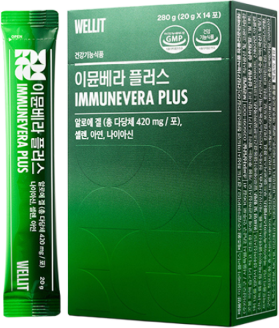 웰릿 정품 이뮨베라 플러스 알로에 면역젤리 14p, 280g, 1개
