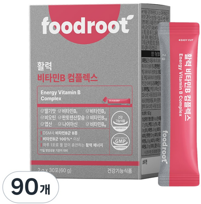 푸드루트 활력 비타민B 컴플렉스 b군 영양제, 2g, 90개