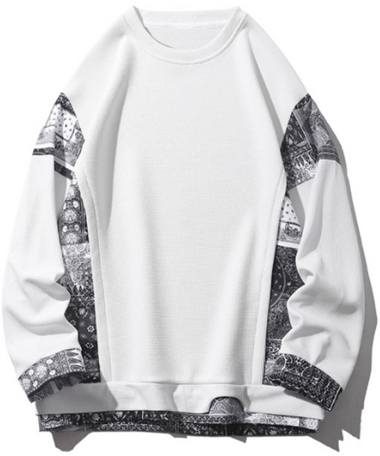 우일신 페이플 남성 맨투맨 티셔츠 데일리 캐주얼 페이즐리 와플원단